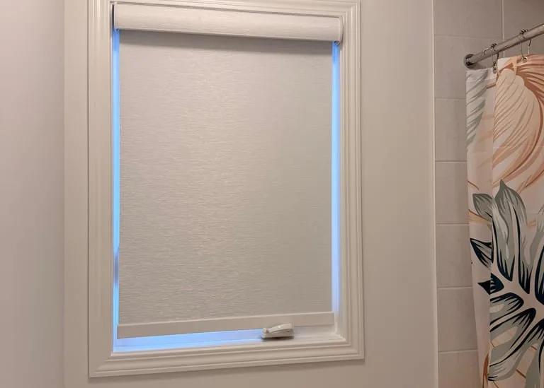 Private living space custom blind project in Milton