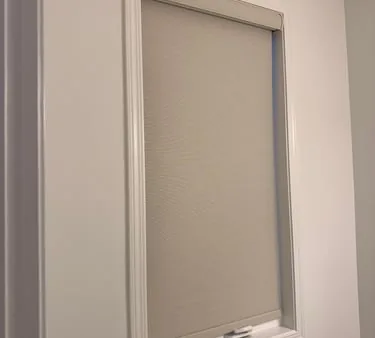 Compact roller shade custom blind project in Milton